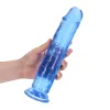10 Inch RealRock Clear Suction Cup Dildo Blue