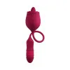 Thrusting Bullet & Flicking Tongue Rose Vibrator