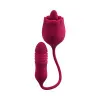 Thrusting Bullet & Flicking Tongue Rose Vibrator