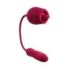 Thrusting Bullet & Flicking Tongue Rose Vibrator