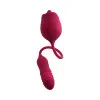 Thrusting Bullet & Flicking Tongue Rose Vibrator