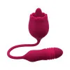Thrusting Bullet & Flicking Tongue Rose Vibrator