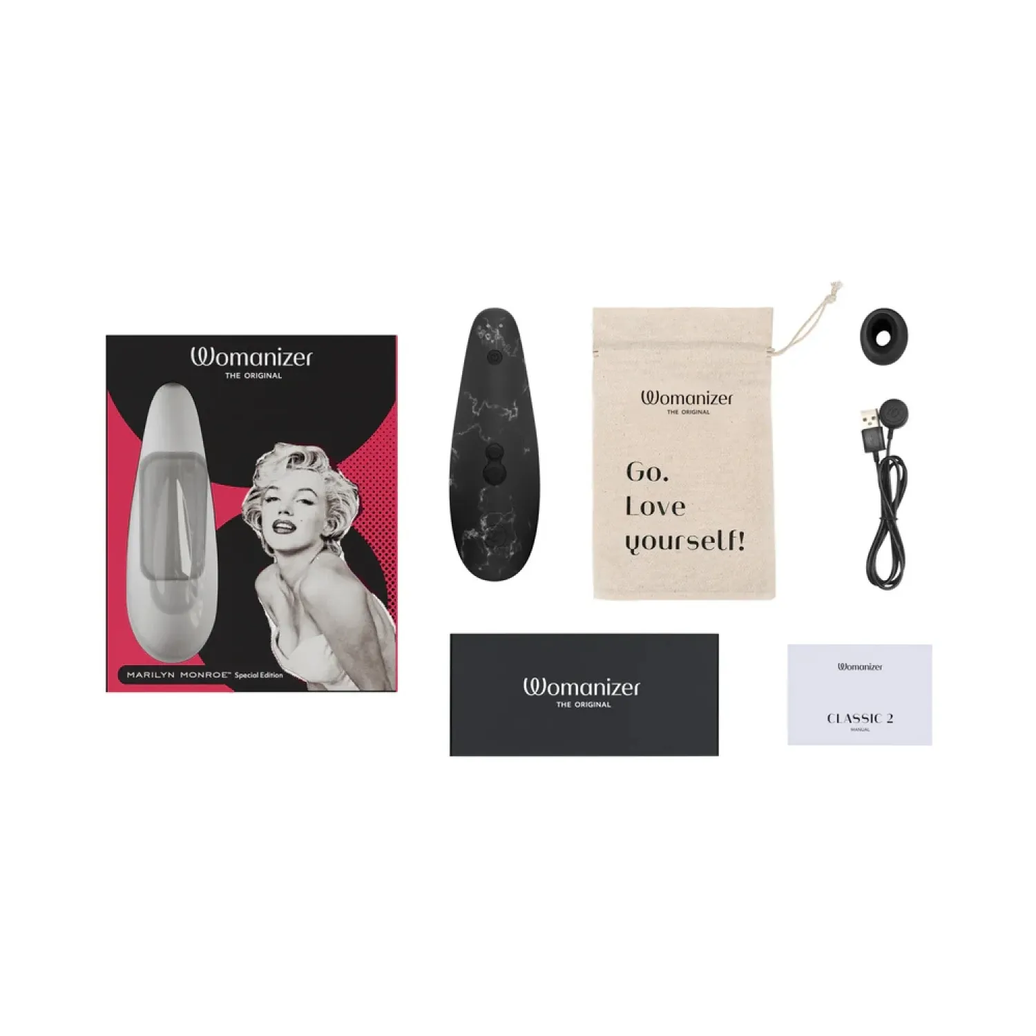 Womanizer Marilyn Monroe Pleasure Air Clitoral Stimulator Black Marble