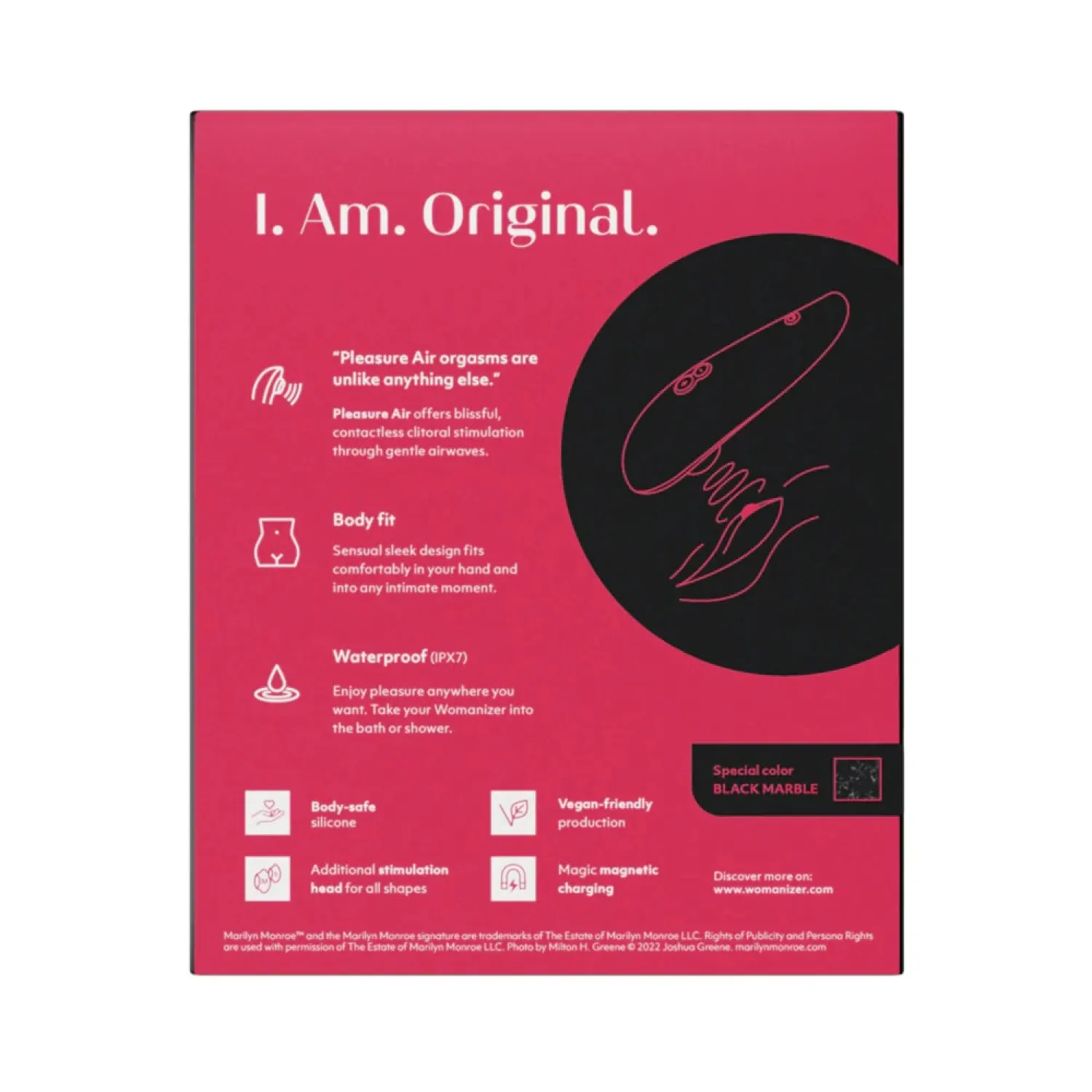 Womanizer Marilyn Monroe Pleasure Air Clitoral Stimulator Black Marble