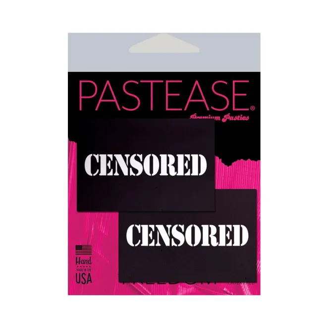 Pastease Censored: Black Censor Bars Nipple Pasties (84064) | SlipDix.com