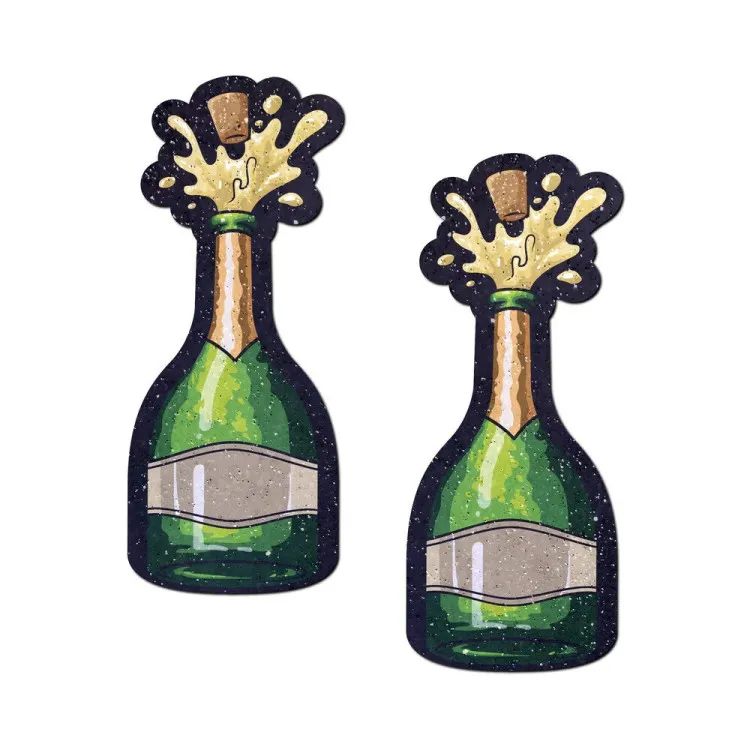 Pastease Champagne Bottle Sparkling Nipple Pasties Erupting Bubbly (84065) by Pastease | Pasties | SlipDix.com Pastease Champagne Bottle Sparkling Nipple Pasties Erupting Bubbly (84065) | SlipDix.com