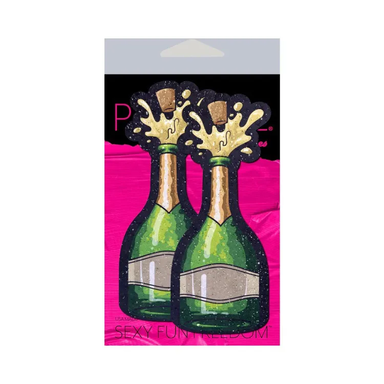 Pastease Champagne Bottle Sparkling Nipple Pasties Erupting Bubbly (84065) by Pastease | Pasties | SlipDix.com Pastease Champagne Bottle Sparkling Nipple Pasties Erupting Bubbly (84065) | SlipDix.com