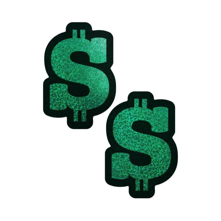 Pastease Money: Green Glitter Dollar Sign Nipple Pasties (84069) by Pastease | Pasties | SlipDix.com Pastease Money: Green Glitter Dollar Sign Nipple Pasties (84069) | SlipDix.com