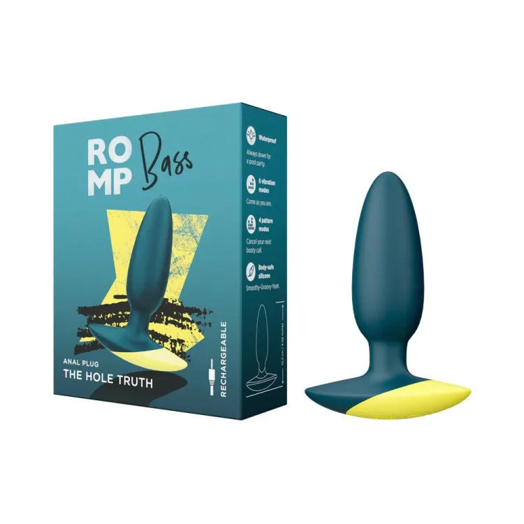 Anal ROMP Bass Silicone Vibrating Butt Plug Green Anal ROMP Bass Silicone Vibrating Butt Plug Green