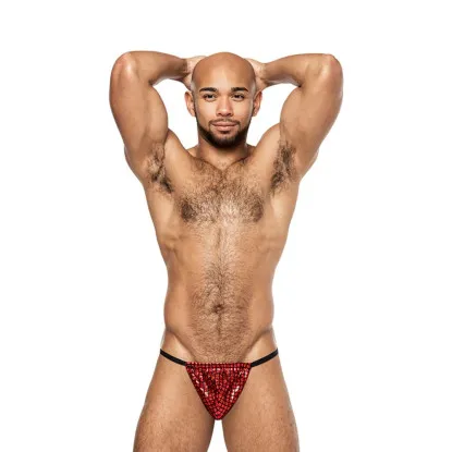 Male Power Disco Desire Posing Strap Black/Red