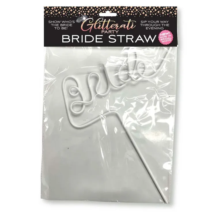 Glitterati Party Bride Straw White Glitterati Party Bride Straw White