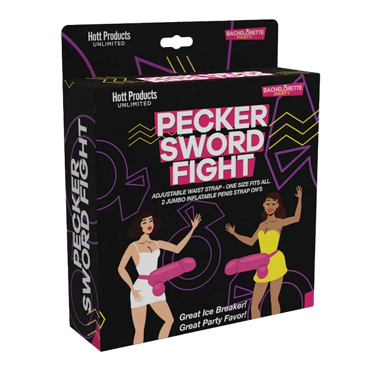 Pecker Sword Fight Game Strap On Large Penis (2 Pack) (85064) by Hott Products Unlimited | Bachelorette Party Gifts | SlipDix.com Pecker Sword Fight Game Strap On Large Penis (2 Pack) (85064) | SlipDix.com