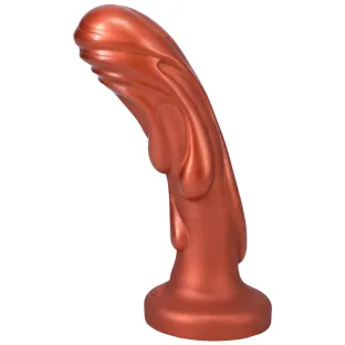 7 Inch Magma Textured Fantasy Silicone Dildo – Copper