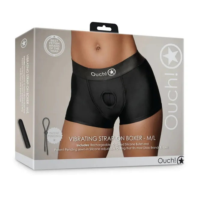Vibrating Strap-on Boxer Black