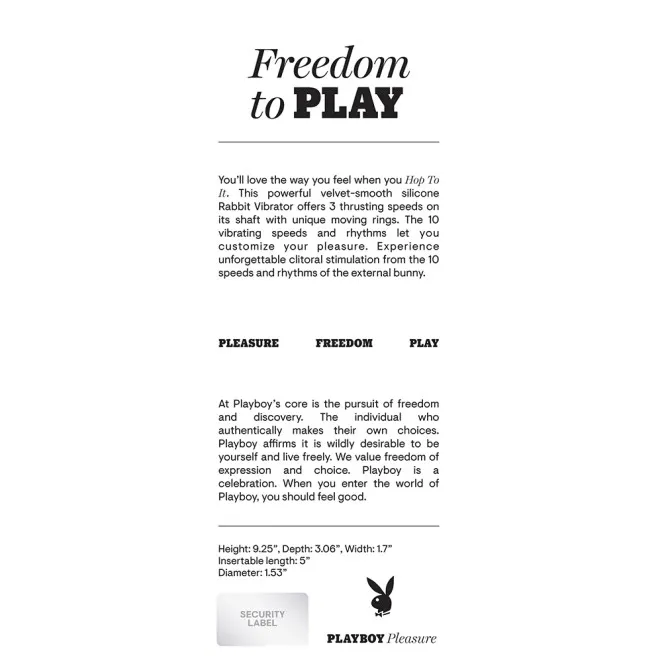 Playboy Hop To It Thrusting Silicone Dual Stimulation Vibrator
