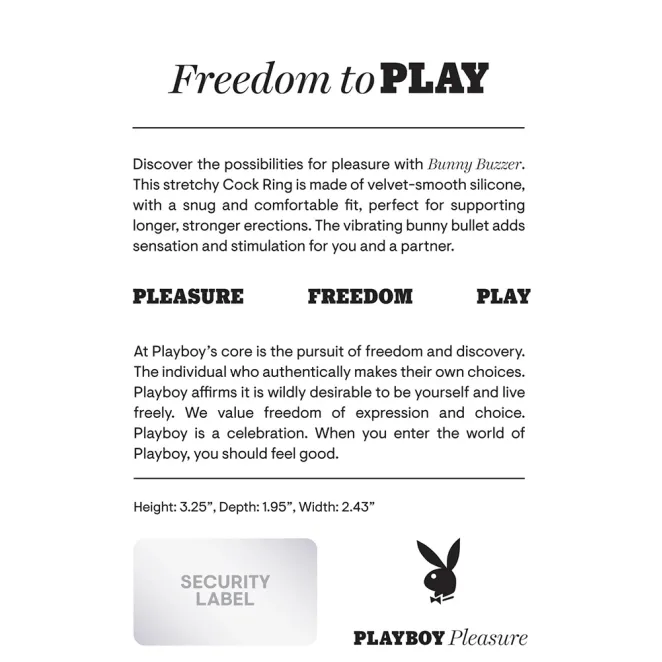 Playboy Bunny Buzzer Vibrating Silicone Cock Ring with Clit Stimulator Teal