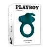 Playboy Bunny Buzzer Vibrating Silicone Cock Ring with Clit Stimulator Teal