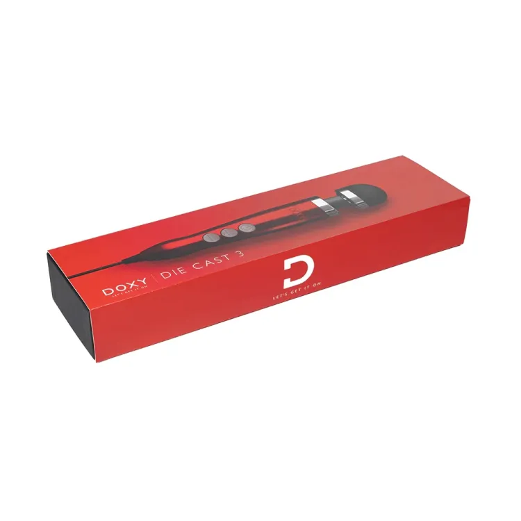 Doxy Die Cast 3 Compact Wand Massager Candy Red Doxy Die Cast 3 Compact Wand Massager Candy Red