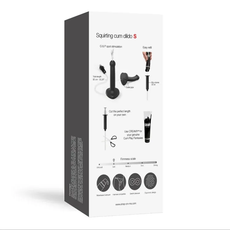 Strap-On-Me Squirting Cum Semi-Realistic Silicone Dildo Black S Strap-On-Me Squirting Cum Semi-Realistic Silicone Dildo Black S
