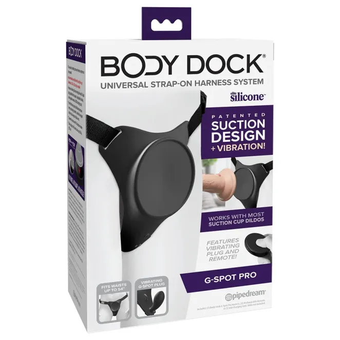 Body Dock G-Spot Pro Vibrating Strap-On Harness with Remote