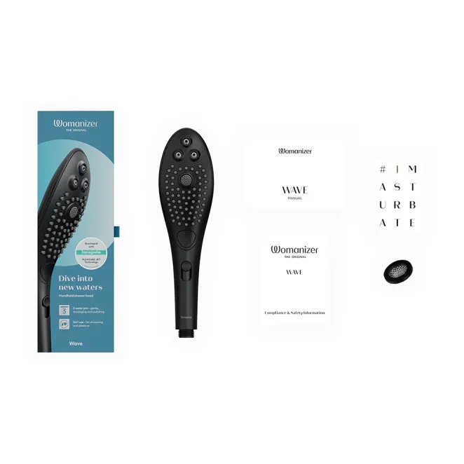 Womanizer X hansgrohe Wave Clitoral Stimulation Shower Head Black