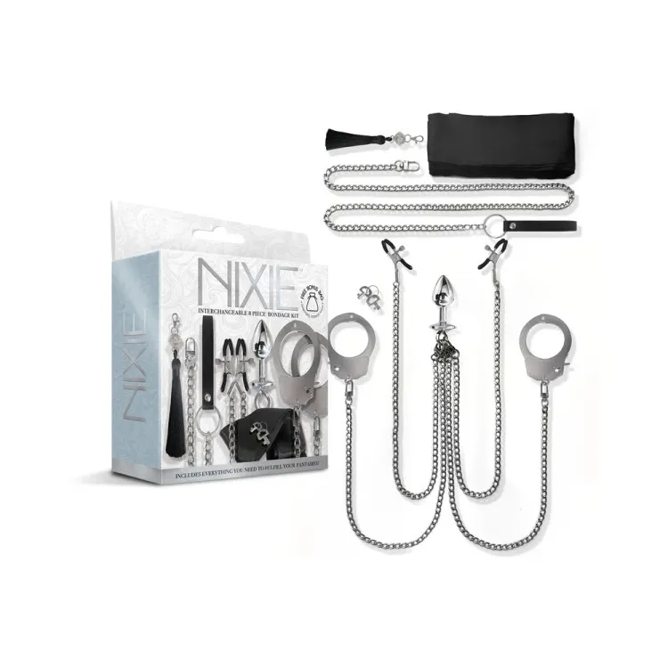 Nixie Metal Bondage 8-Pc Kit Silver Nixie Metal Bondage 8-Pc Kit Silver
