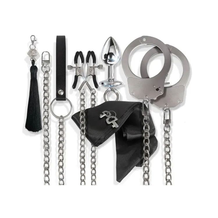 Nixie Metal Bondage 8-Pc Kit Silver Nixie Metal Bondage 8-Pc Kit Silver