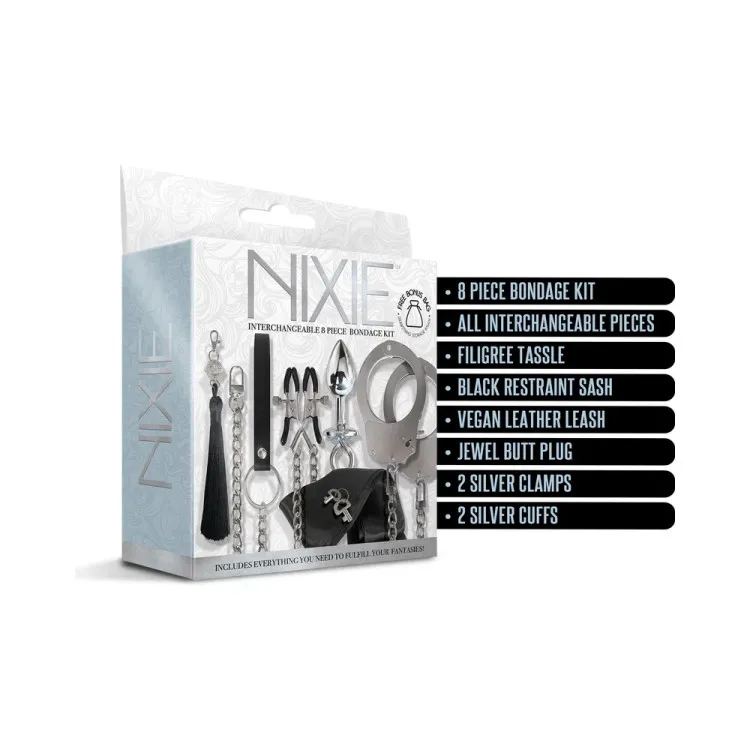 Nixie Metal Bondage 8-Pc Kit Silver Nixie Metal Bondage 8-Pc Kit Silver