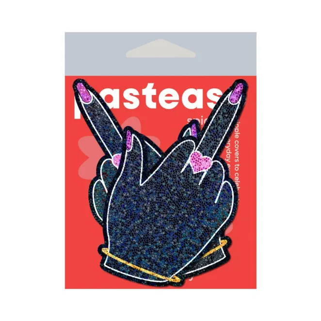 Pastease Glitter Fuck You Middle Finger Pasties (86927) | SlipDix.com