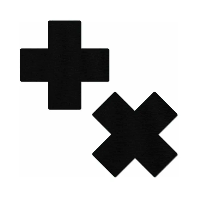 Pastease Crosses Pasties Black (86942) | SlipDix.com