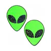 Pastease Glow-in-the-Dark Glitter Alien Pasties Green (86943) | SlipDix.com