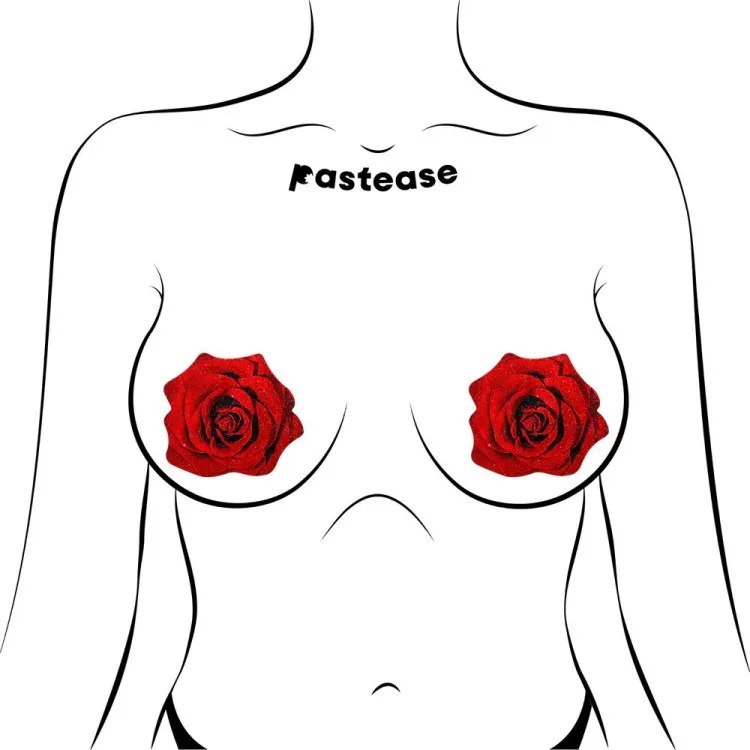 Pastease Glitter Blooming Rose Pasties Red (86975) by Pastease | Pasties | SlipDix.com Pastease Glitter Blooming Rose Pasties Red (86975) | SlipDix.com