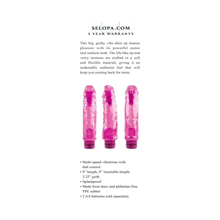 9 in. Thicc Boi Realistic Vibrator Pink 9 in. Thicc Boi Realistic Vibrator Pink