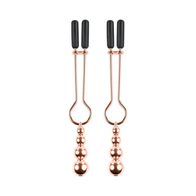 Selopa Beaded Nipple Clamps in Rose Gold