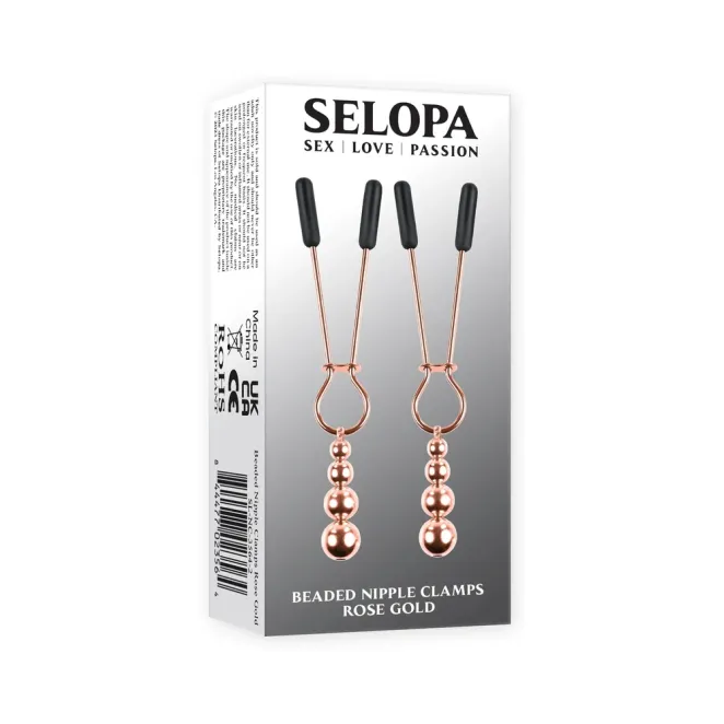 Selopa Beaded Nipple Clamps in Rose Gold