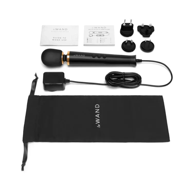 Le Wand Powerful Petite Plug-In Vibrating Massager Black Le Wand Powerful Petite Plug-In Vibrating Massager Black