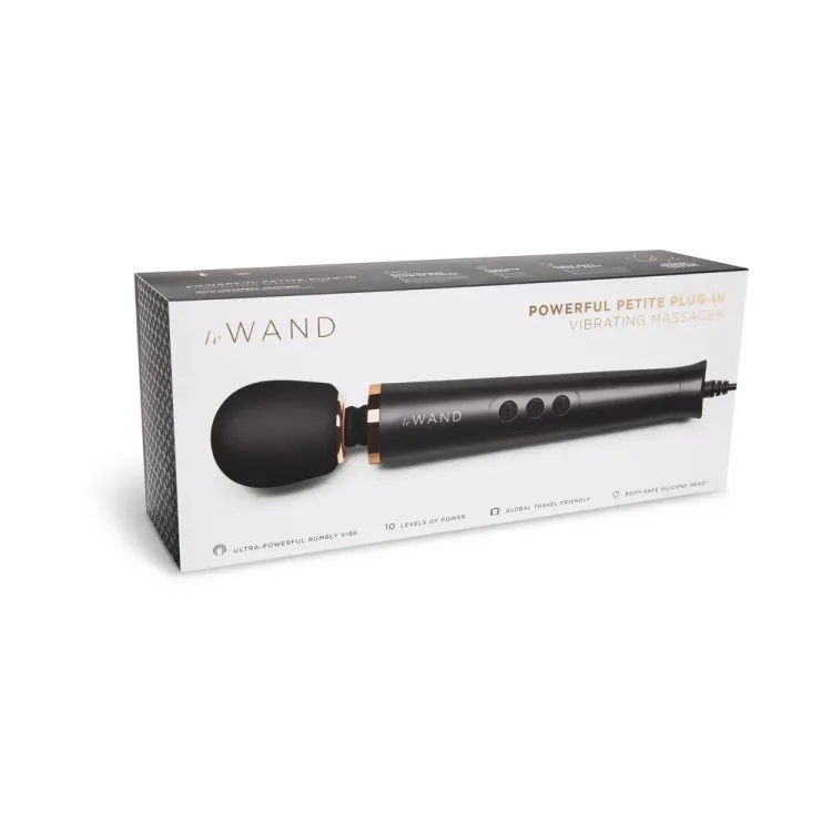 Le Wand Powerful Petite Plug-In Vibrating Massager Black Le Wand Powerful Petite Plug-In Vibrating Massager Black