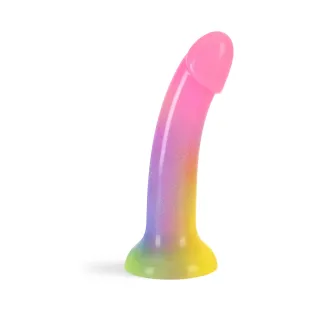 6 in. Dildolls Stargazer Rainbow Glitter Dildo