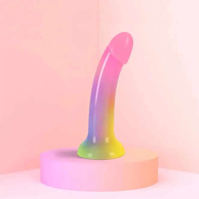 5.5 Inch Dildolls Stargazer Rainbow Silicone Dildo