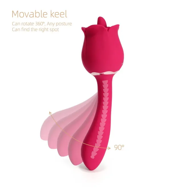 Rhea The Rose Clit Tongue Licking Vibrator & G-Spot Massager
