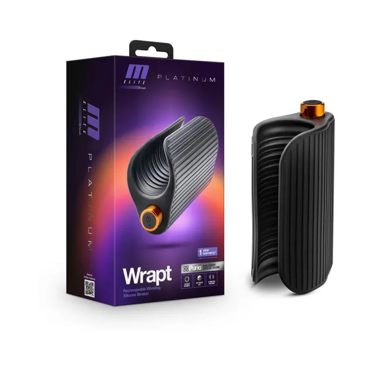 M Elite Platinum Wrapt Vibrating Stroker M Elite Platinum Wrapt Vibrating Stroker
