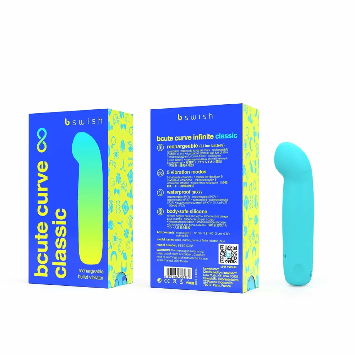 Bcute Curve Classic Bullet Vibrator Electric Blue