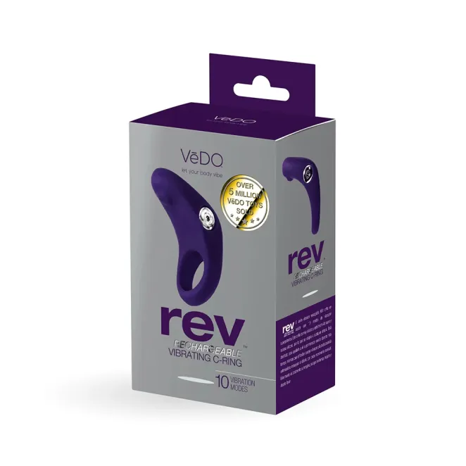 VeDO Rev Vibrating Couples Cock Ring with Clitoral Stimulator Purple