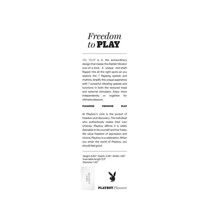 Playboy The Thrill Rabbit Vibe Playboy The Thrill Rabbit Vibe