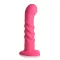 6.5 Inch Ribbed Silicone Vibrating Dildo with Remote Pink