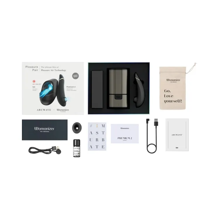 Arcwave x Womanizer Pleasure Pair: Ion + Premium 2 Black Arcwave x Womanizer Pleasure Pair: Ion + Premium 2 Black