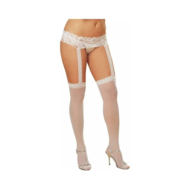 Dreamgirl Sheer Suspender Pantyhose White Dreamgirl Sheer Suspender Pantyhose White