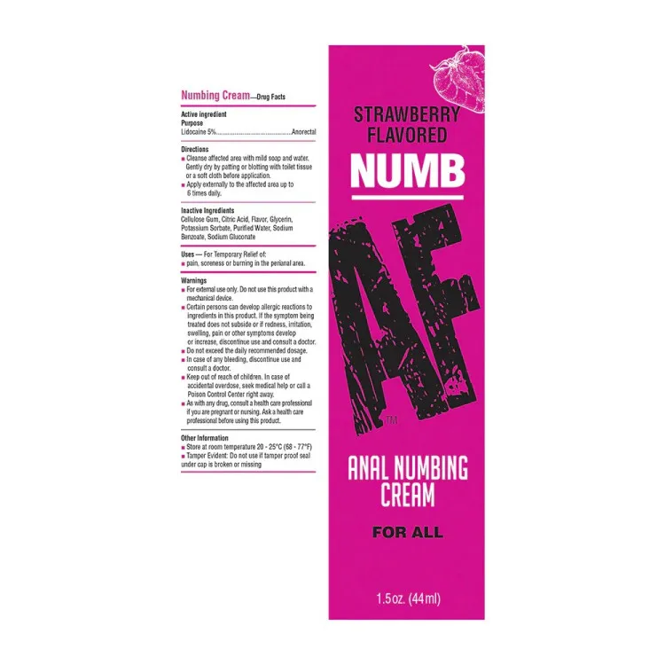 Numb AF Anal Desensitizer Strawberry 1.5 oz. (88655) by Little Genie Productions | Lubricants | SlipDix.com Numb AF Anal Desensitizer Strawberry 1.5 oz. (88655) | SlipDix.com