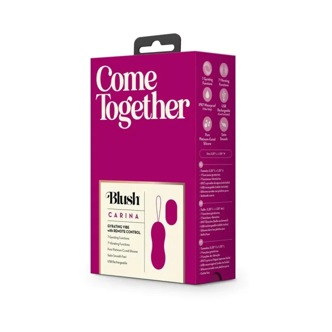 Blush Carina Remote-Controlled Gyrating Vibrating Egg Hot Pink