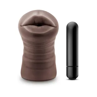 EnLust Krystal Vibrating Mouth Pocket Stroker Brown
